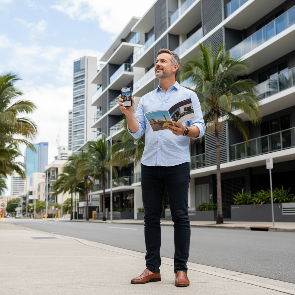Property investor inspecting Brisbane investment property